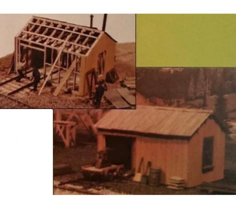 Rio Grande Southern Railroad HO Maintenance-of-Way Wooden SHED & Hand Car (2-Unit Pack) přístřešek pro příruční vozík