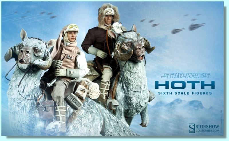 Luke Skywalker Han Solo and Tauntaun HOTH Sixth Scale Figures Set