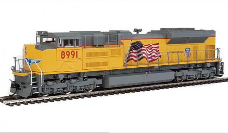 Union Pacific US Flag #8991 HO Yellow Sill Grey Scheme SD70ACe Diesel-Electric Locomotive DCC & ESU(R) Sound