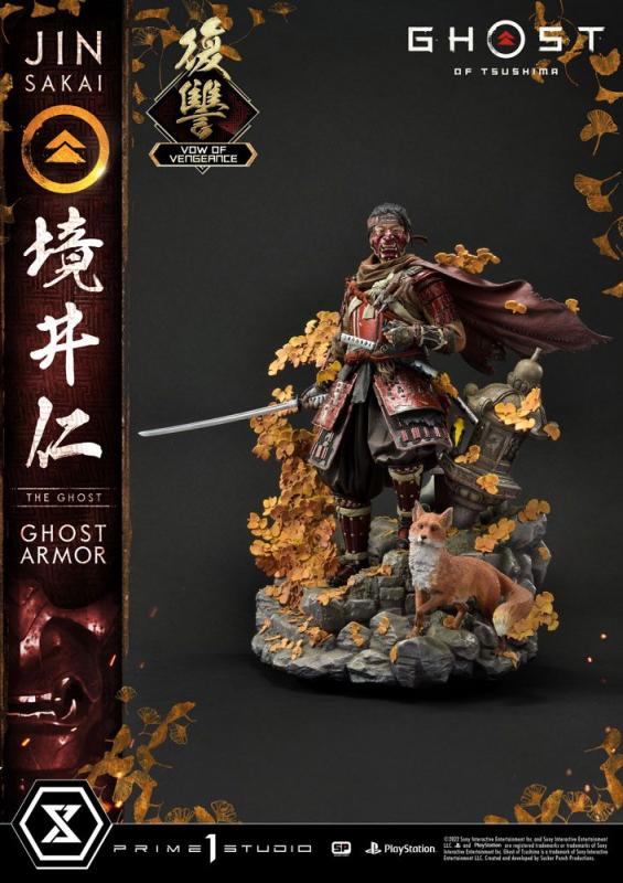 Jin Sakai In Armor The Ghost Of Tsushima Vow of Vengeance Quarter Scale Statue Diorama