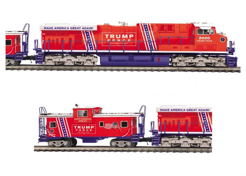 Donald J. Trump #2020 00 Scale Make America Great Again GE ES44 Diesel-Electric Locomotive AC DCC & Proto-Sound 3.0 & ProtoSmoke & Trump Pence Extended Vision Bay Window Caboose (Waycar)