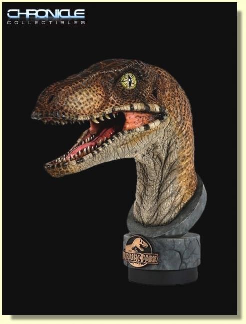 Female Velociraptor The Jurassic Park Life-Size Bust pravěký svět