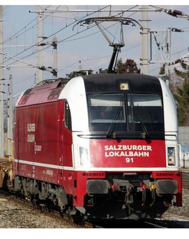 Salzburger Lokalbahn SLB #E91 HO Wine Red White Scheme Class 1216 (Siemens ES64U4) Taurus Electric Locomotive DCC & Sound