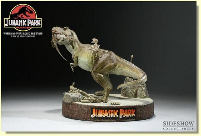 Tyrannosaurus vs. Velociraptors Jurassic Park Diorama  pravěký svět