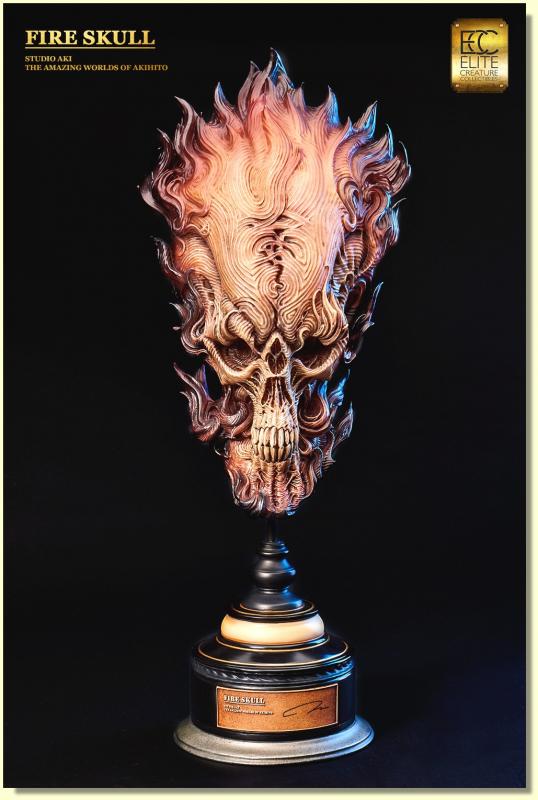 Fire Skull Art Life-Size Bust