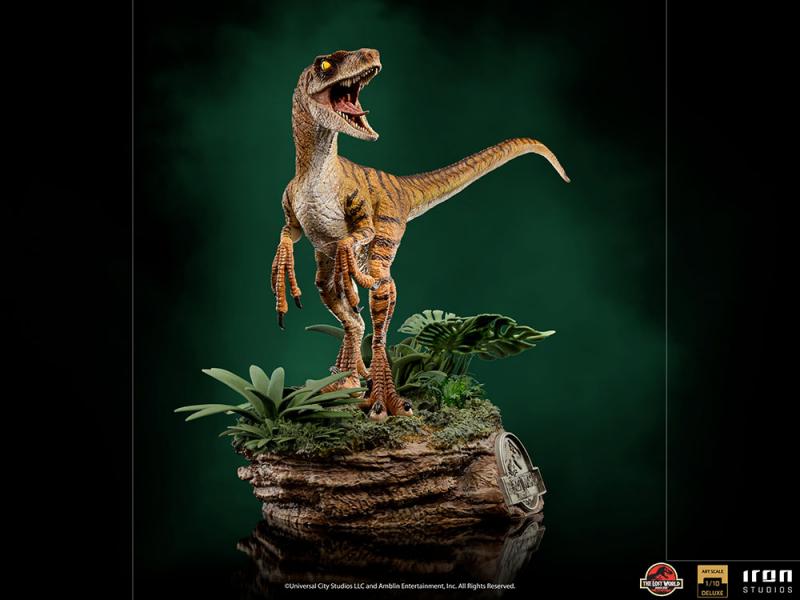 Velociraptor The Lost World Jurassic Park DELUXE Art Scale 1/10 Statue Diorama pravěký svět