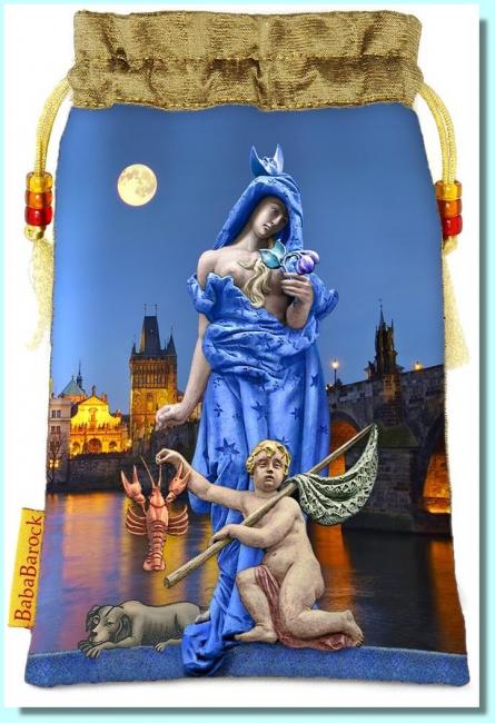 Tarot of Prague bag The Moon print (tarotový váček s motivem)