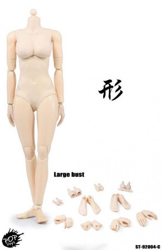 Highly Flexible Female Body for Sixth Scale Figure (Pale & Large Breast Size) XING ST-92004-C
