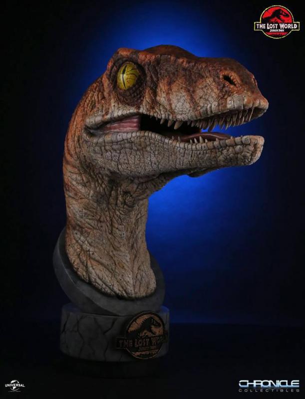 Male Velociraptor The Jurassic Park Life-Size Bust pravěký svět