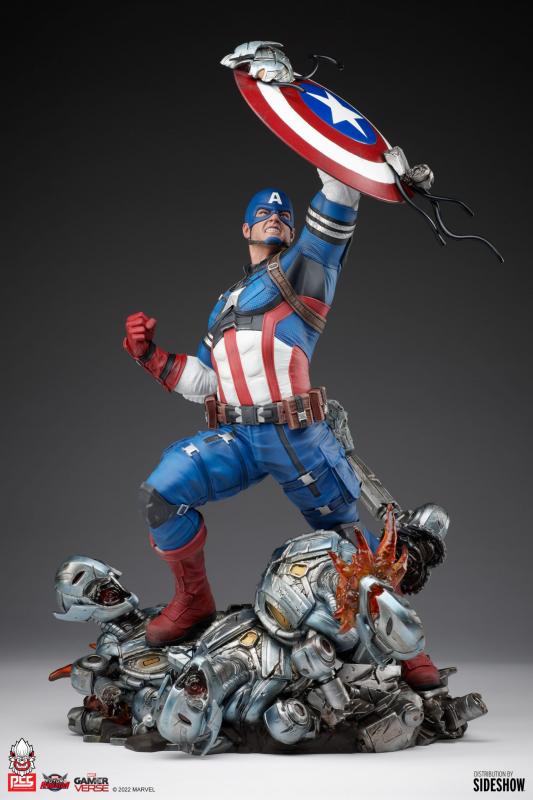 Captain America Atop A  Defeated Drones Base The Star-Spangled Avenger Future Revolution Sixth Scale Figure Diorama